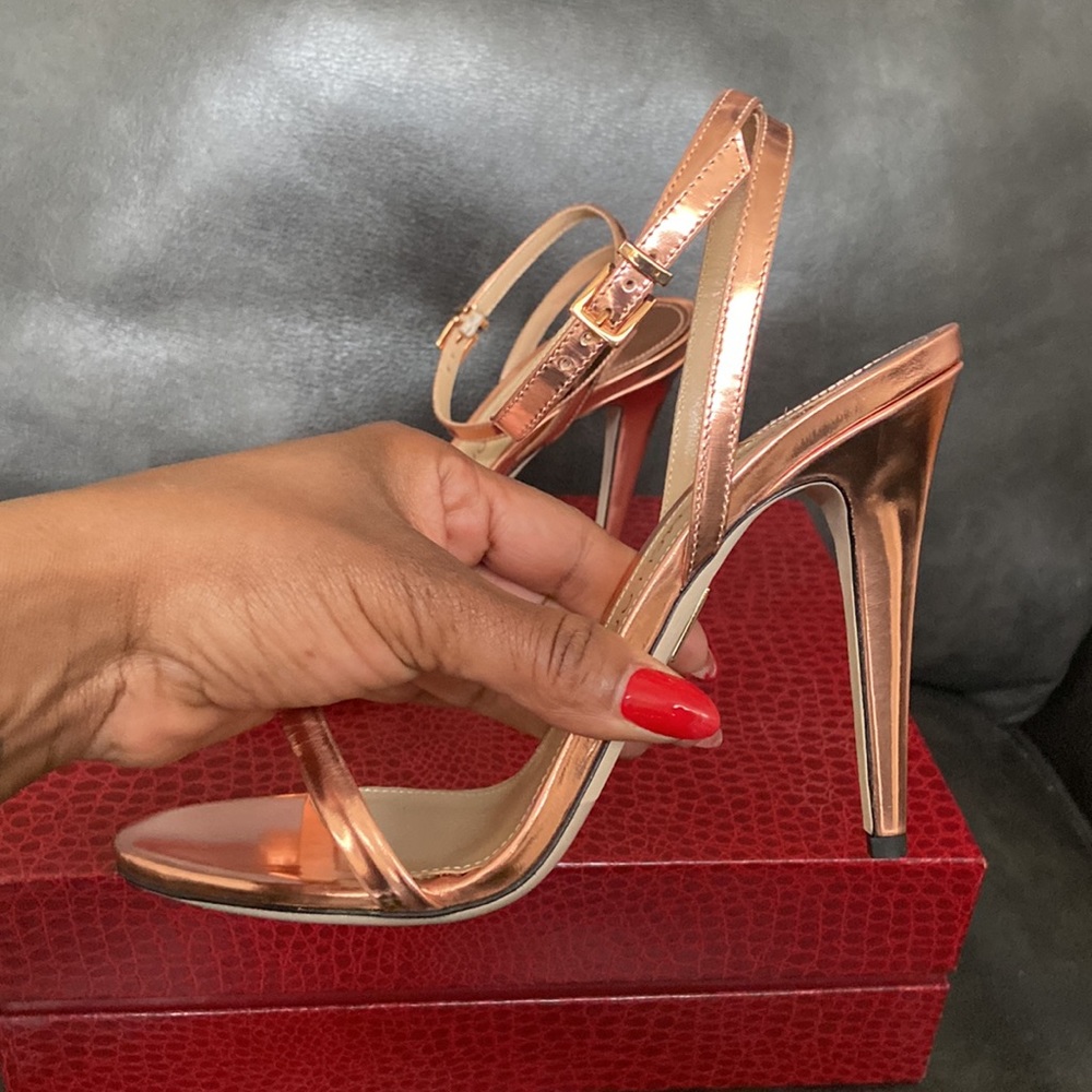 Authentic Tamara Melllon Strappy Metallic Bronze Sandals